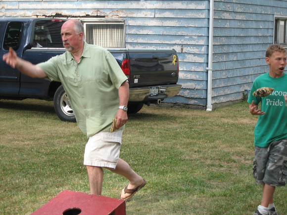 A skilled Mini Corn-Hole Player...